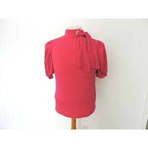 Cable & Gauge Hot Pink Blouse with Pleated Sleeves Size S